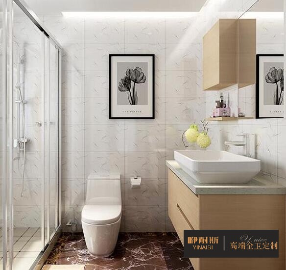 小巧的吊柜，滿足衛(wèi)生間日常收納;設(shè)置隔板，方便洗漱用品擺放。